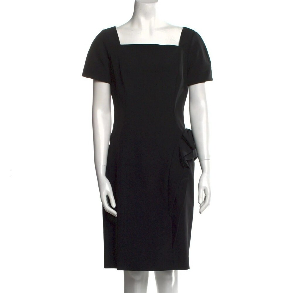 Teri Jon Rickie Freeman Black Beaded Cocktail Dress XS Small Evening Wedding Gue